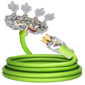 30 Amp 10/4 AWG NEMA 14-30P to 4x 5-20R STW Extension Power Cord