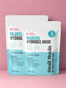Divine Derriere DOWN THERE CARE Vajacial Hydrogel Mask with Snail Mucin & CoQ10 (2-Pack) COMPLETE KIT - Deeply Purifying Facial & Vajacial Masks, Rejuvenating Modeling Rubber Mask for Post Wax & Shaving Bikini Area Skin Care Ingrown Repair Hydrojelly Mask