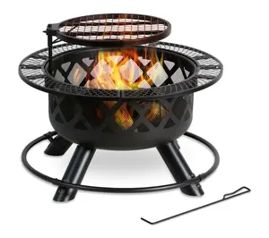 HEATMAXX Wood Burning Fire Pit with Cooking Grill