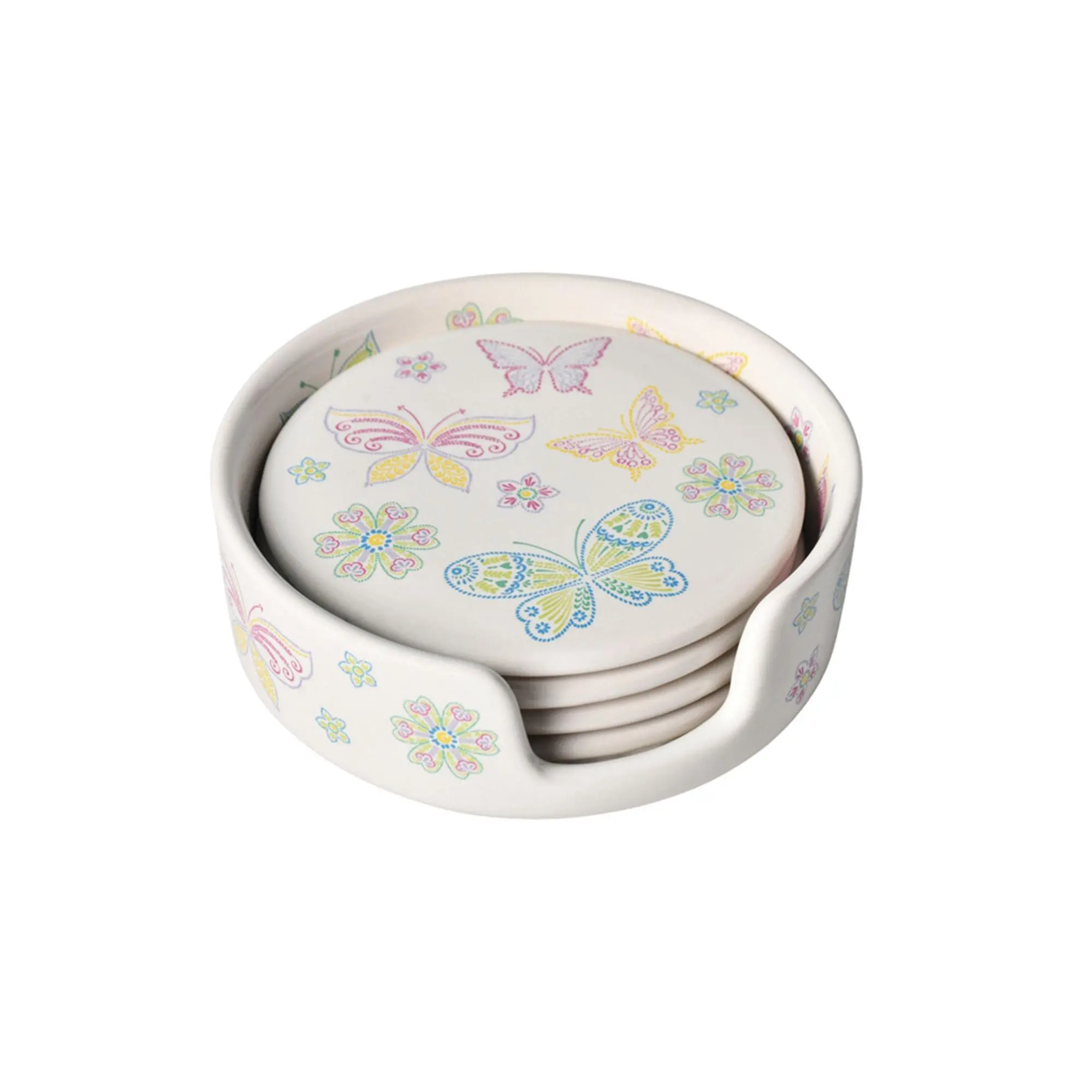 Temp-tations Seasonal Set of 4 Coasters with Holder