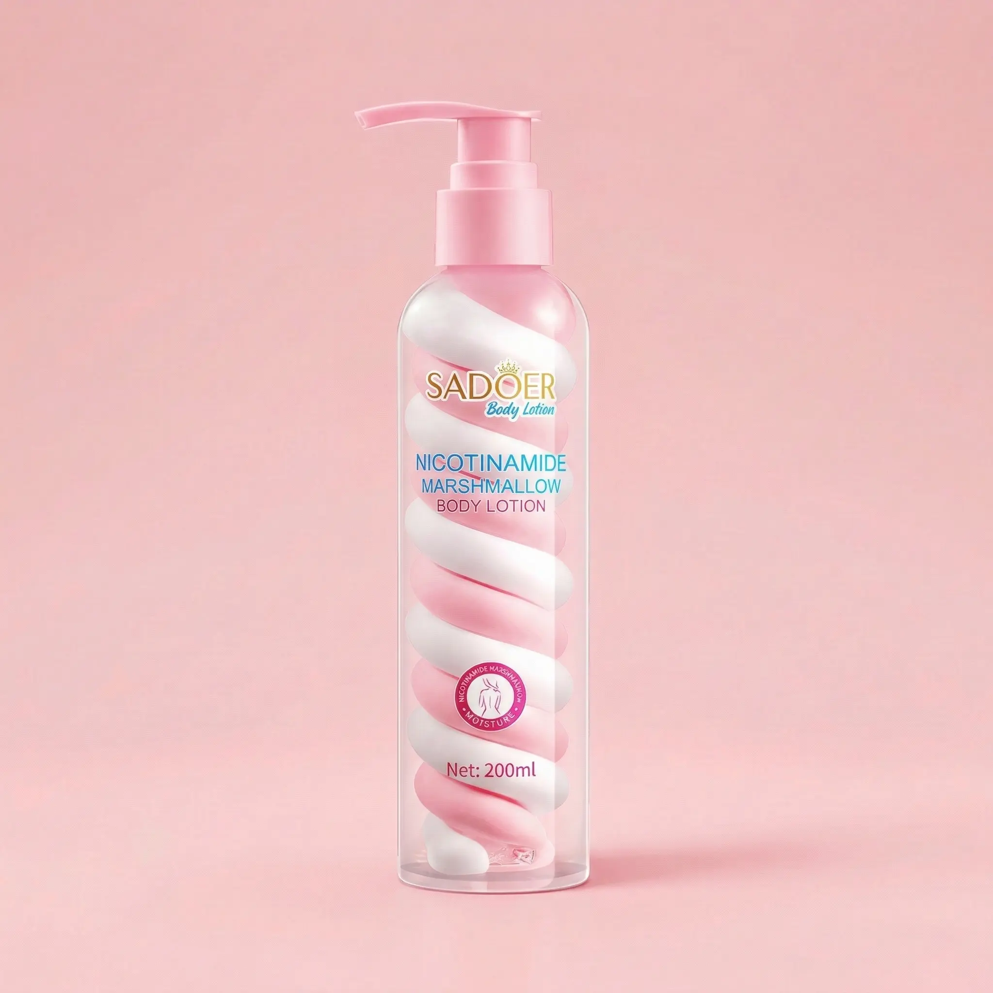 SADOER Niacinamide Marshmallow Body Butter Moisturizer - Luxury Lightweight Daily Hydrating Body Care for Sensitive Skin, Creamy Fluffy Texture, Brightening, Smoothing, Long-Lasting Hydration, Generous Application for Radiant Skin, Body Balm