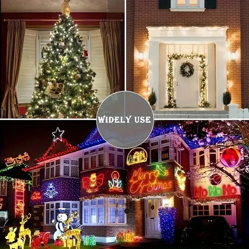 Solar-Powered Christmas Decorative Lights, 110 Feet, 300 LED Lights, Multicolor Fairy Light Strings with Timer, 8 Lighting Modes, Ideal for Gardens, Courtyards, Weddings, Parties, Camping, and Holiday Decorations Magical Set