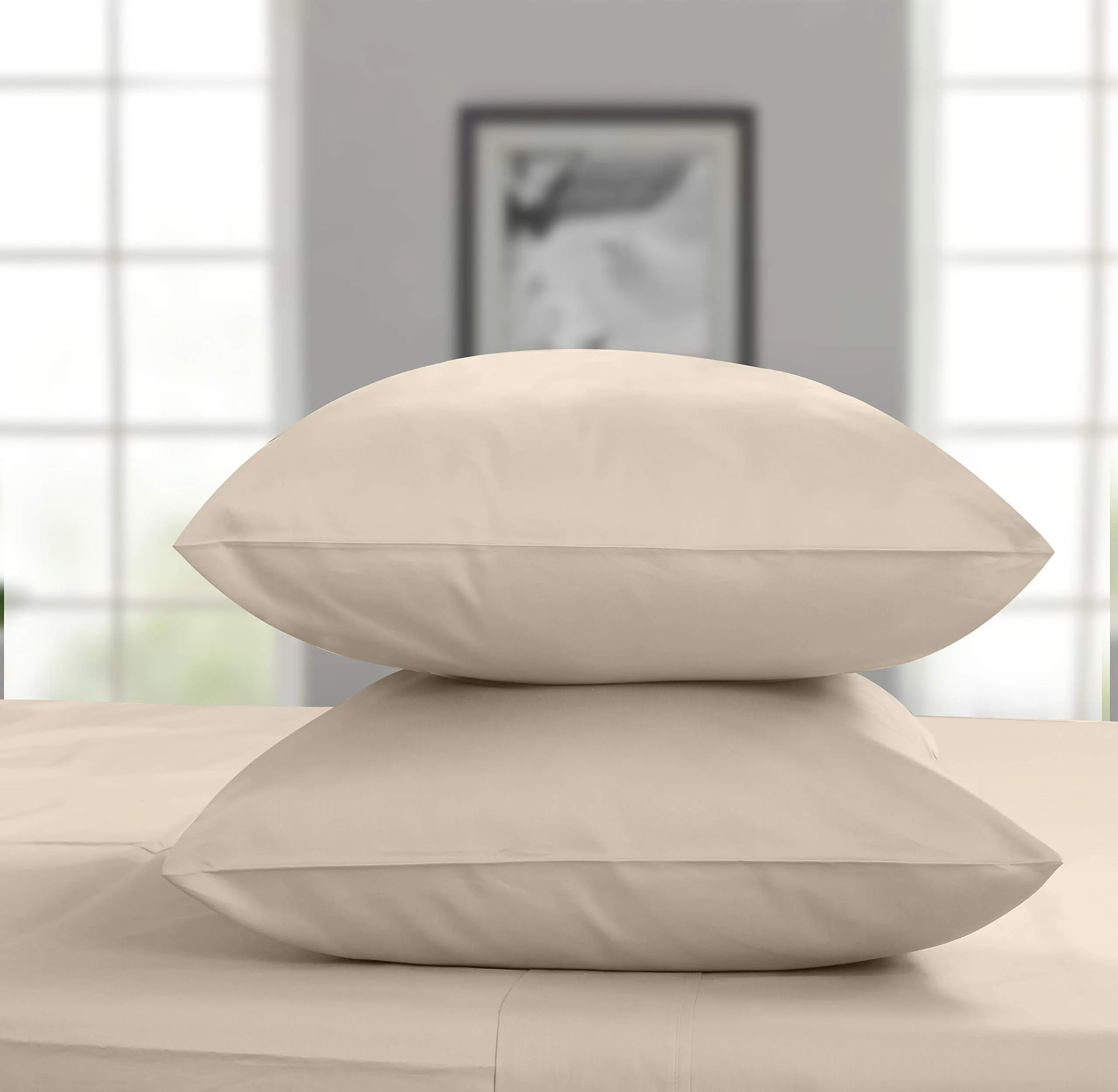 Threadmill Home Linen 100% Rayon Derived Bamboo Pillow Cases Set of 2, 300 Thread Count, Solid, Cooling Sleep, Breathable, Easy-Care Construction, OEKO-TEX Certified