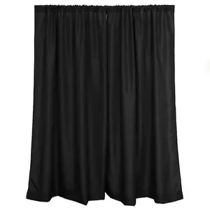 2 Pack 5ftx8ft Black Polyester Backdrop Drape Curtains With Rod Pockets, Event Divider Panels 130GSM