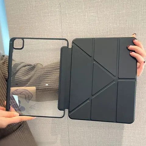 Foldable Y-Fold Slim Tablet Protective Cover with Soft TPU Back - Handheld Casing for iPad 10th Gen(10.9in), 9th-5th Gen(10.9in/2021-2019), 10.2in(9th-5th Gen/2021-2019), Air 1-7, Mini 6-7, Pro - iPad Accessories with Protection