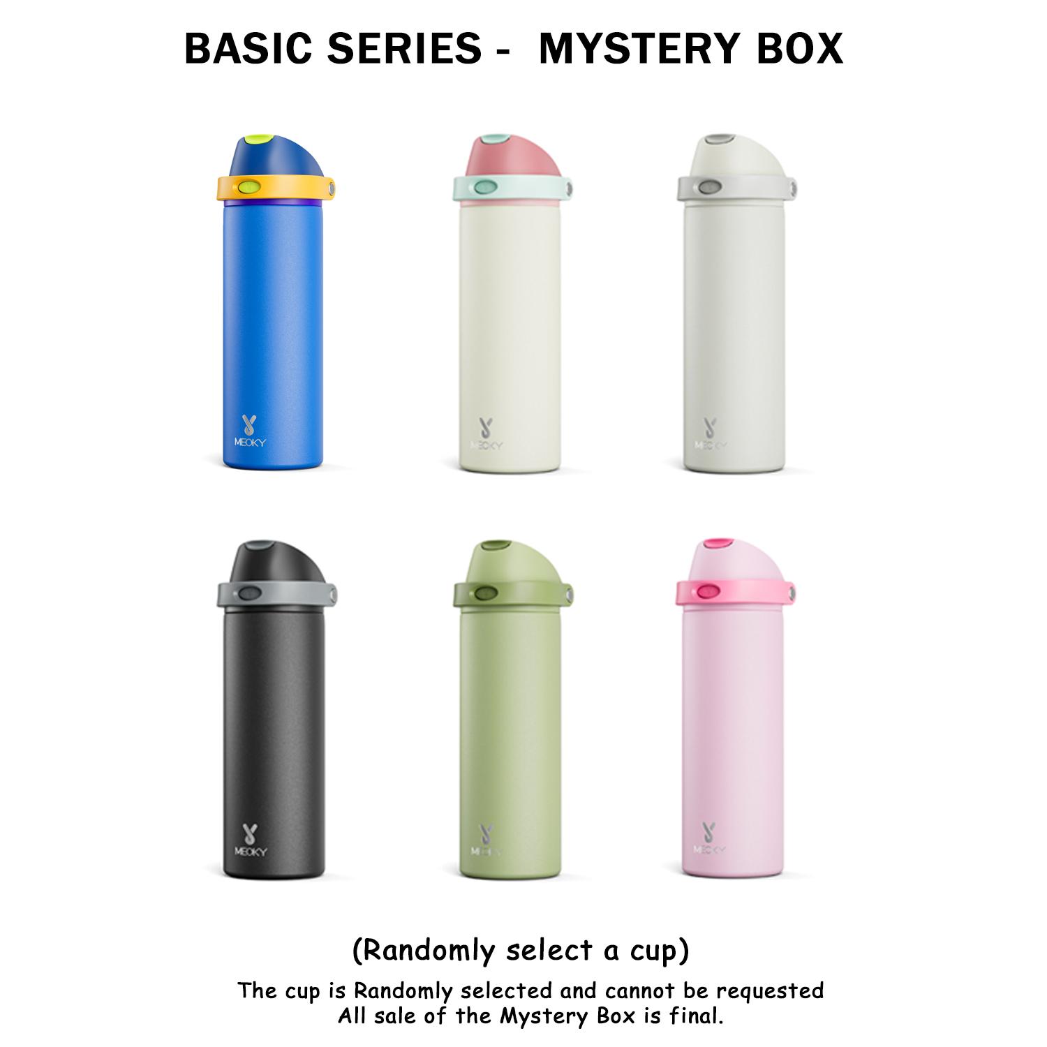 【Meoky Mystery Box Sports Cup】24oz/32oz/40oz Water Bottle with Straw & 2-in-1 Lid ， Stainless Steel thermos cup，Leak Proof, Keeps Cold 24H, BPA-Free, Protective Silicone Base for Sports, Gym, Travel & School,Mystery Cup
