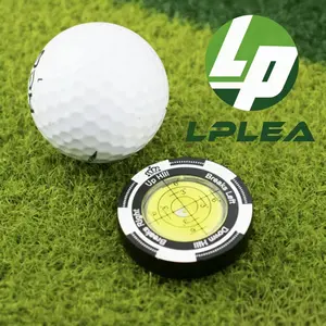 Dual-Sided Golf Green Slope Level Reader & Detachable Ball Marker - High-Precision Round Metal Putting Aid with Alignment Guide