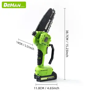 Mini Chainsaw, 6 Inch Handheld Electric Power Chain Saw with Battery for Tree Trimming Wood Cutting Lightweight, garden pruning，portable Tool Kit Lawn Saw Blades