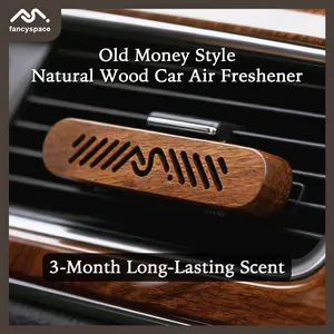 FANCYSPACE 7-in-1 Car Air Freshener Long Lasting, 3-Month Long-Lasting Old Money Style Natural Wood Car Air Freshener – Magnetic Clip, Premium Scent, Christmas Limited Gift Edition