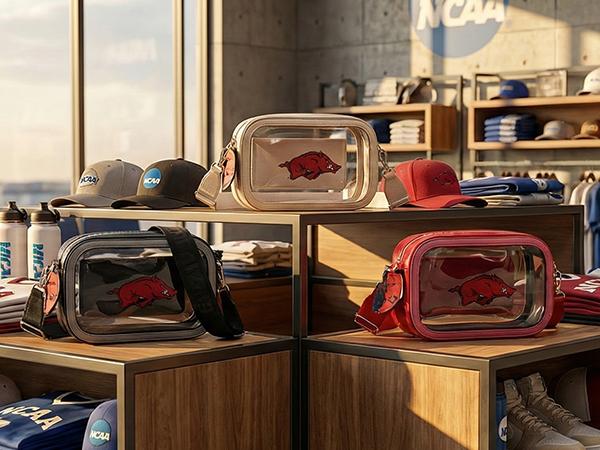 NCAA Clear Crossbody Bag for Women– Lightweight Stadium Handbag with Adjustable Strap, Card Pocket & Team Logo, Perfect for Game Day Essentials, Sports Fans, School Events & Casual Everyday Use 016