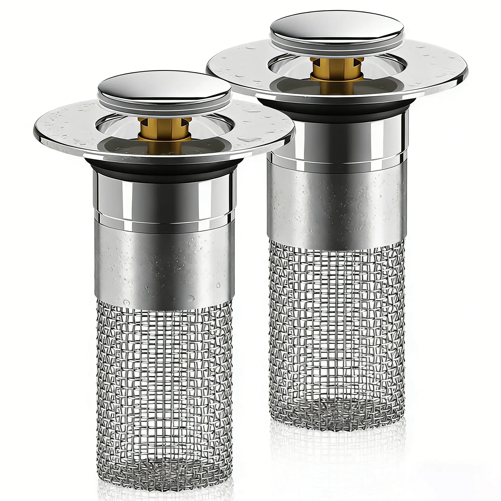 Bathroom sink drain filter, Pop Up sink drain filter, Bathroom Sink Stopper with Removable Stainless Steel, Filter Basket Hair Catcher Hair Catcher