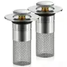 Stainless Steel Pop-Up Sink Drain Filter Stopper - Universal Size Filter Basket, Anti-Odor Basin Bouncing Core, Effortless Operation Hair Catcher, Removable Kitchen/Bathroom Necessity for Clean Fresh Bathroom Environment
