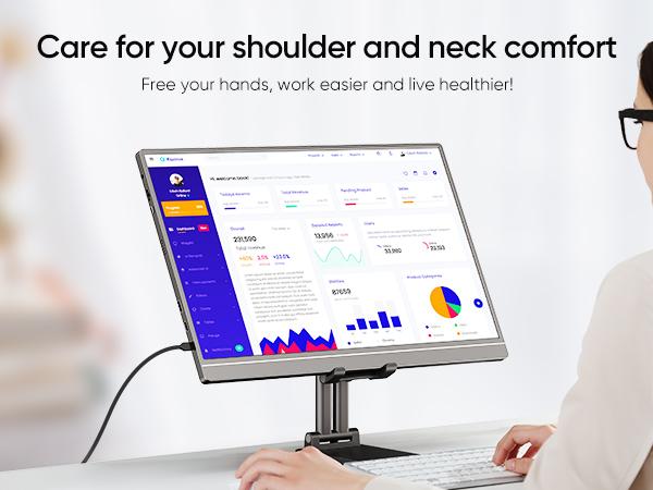 ARZOPA Tablet Stand, Adjustable & Foldable Sturdy 7"-15.6" Portable Monitor Stand for Desk Compatible with Phone iPad Tablets