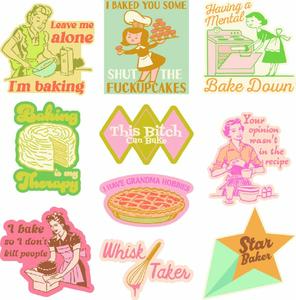 Baking Sticker Extra Large Stickers for Bakers Funny Adhesives with Memes Funny Stickers with Colorful Graphic Decals Funny Food  Multi