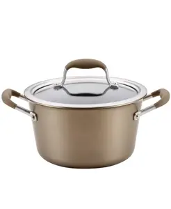 Anolon Advanced Home Hard-Anodized Nonstick 4.5-Qt Tapered Saucepot for Easy Food Release & Comfortable Grip Cookware - Kitchen
