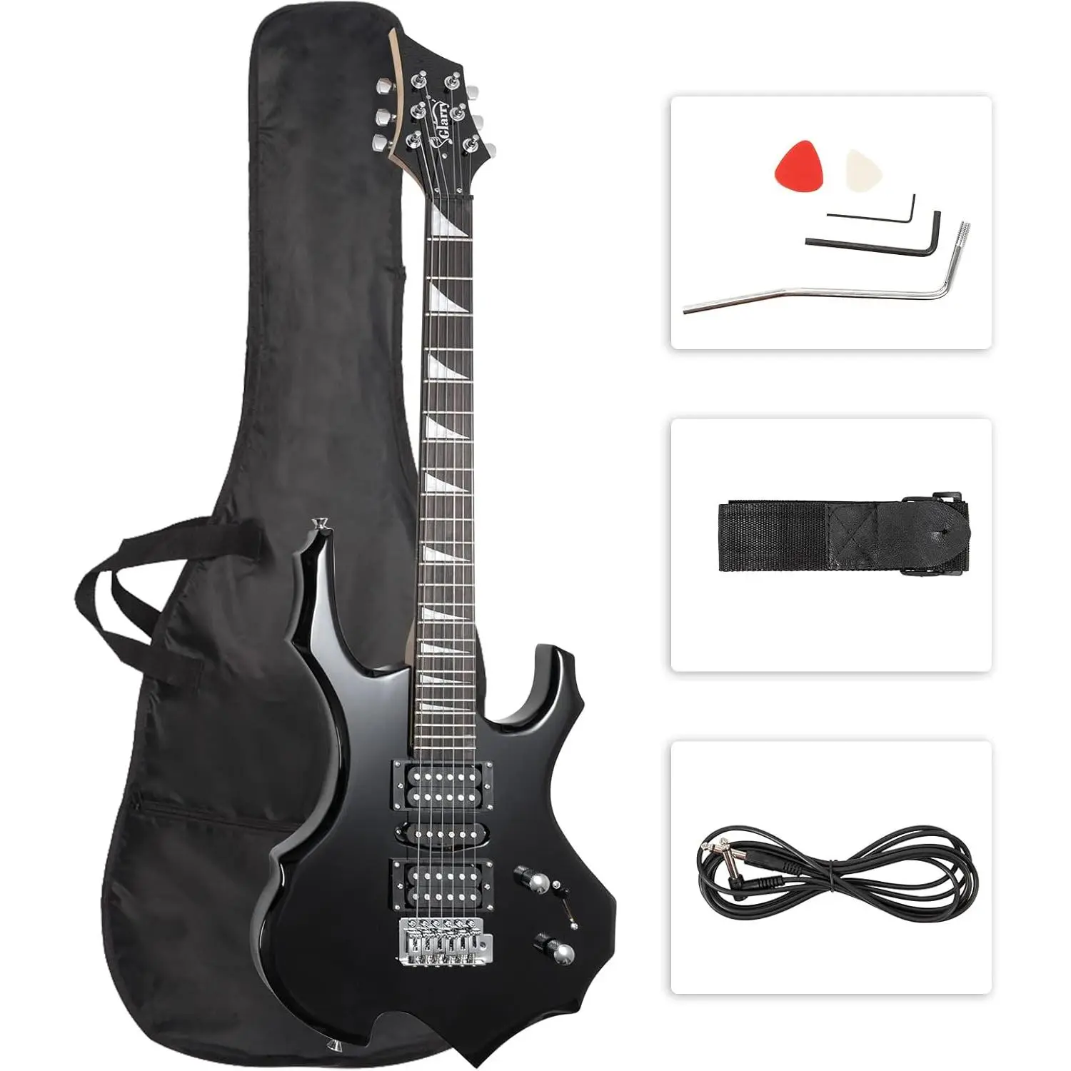 Glarry Fire-Style Electric Guitar Kit - Basswood Body, Maple Frets, Humbucker Pickups, Tremolo Arm, 5-Way Switch, Strings, Amplifier Wire, Volume Control, Nut Width Specs & Accessories Pack - Beginner Teen Boy Christmas Gift tiktokshopbacktoschool