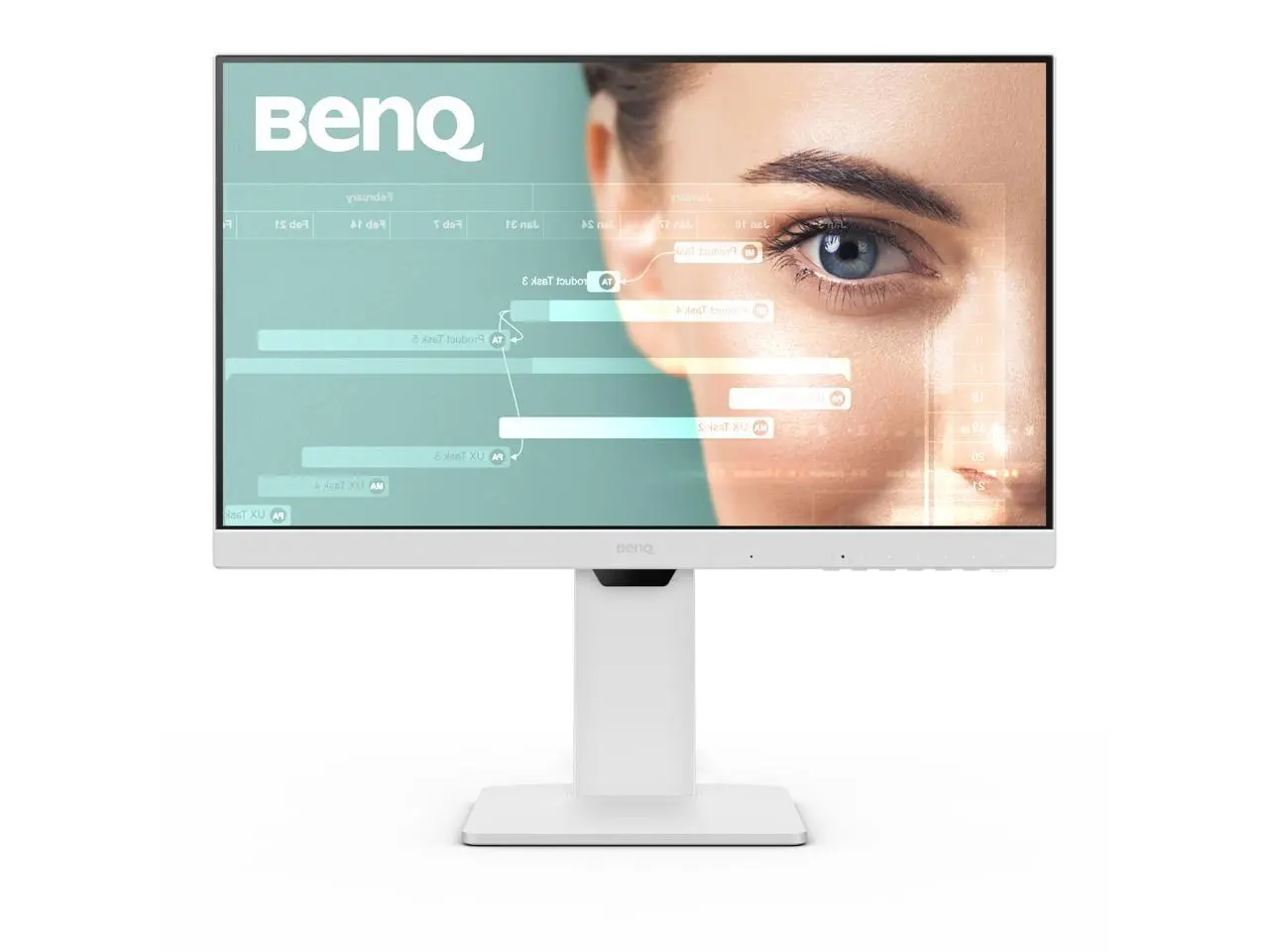 BenQ GW2486TC Office USB hub Monitor 24" 1080p | Coding Mode | IPS | Eye-Care Tech | Adaptive Brightness | Height Adjustable | White Monitor | Noice-Cancelling Mic | Daisy Chain | USB-C