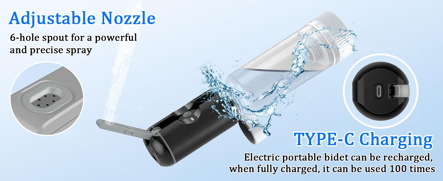 Portable Electric Bidet,Mini Rechargeable Travel Bidet,2 Pressure Modes,Ideal For Postpartum Care, Personal Hygiene Clean,Outdoor Camping Portable Electric Bidet,Mini Rechargeable Travel Bidet,2 Pressure Modes,Ideal For Postpartum Care, Personal Hygiene Clean,Outdoor Camping