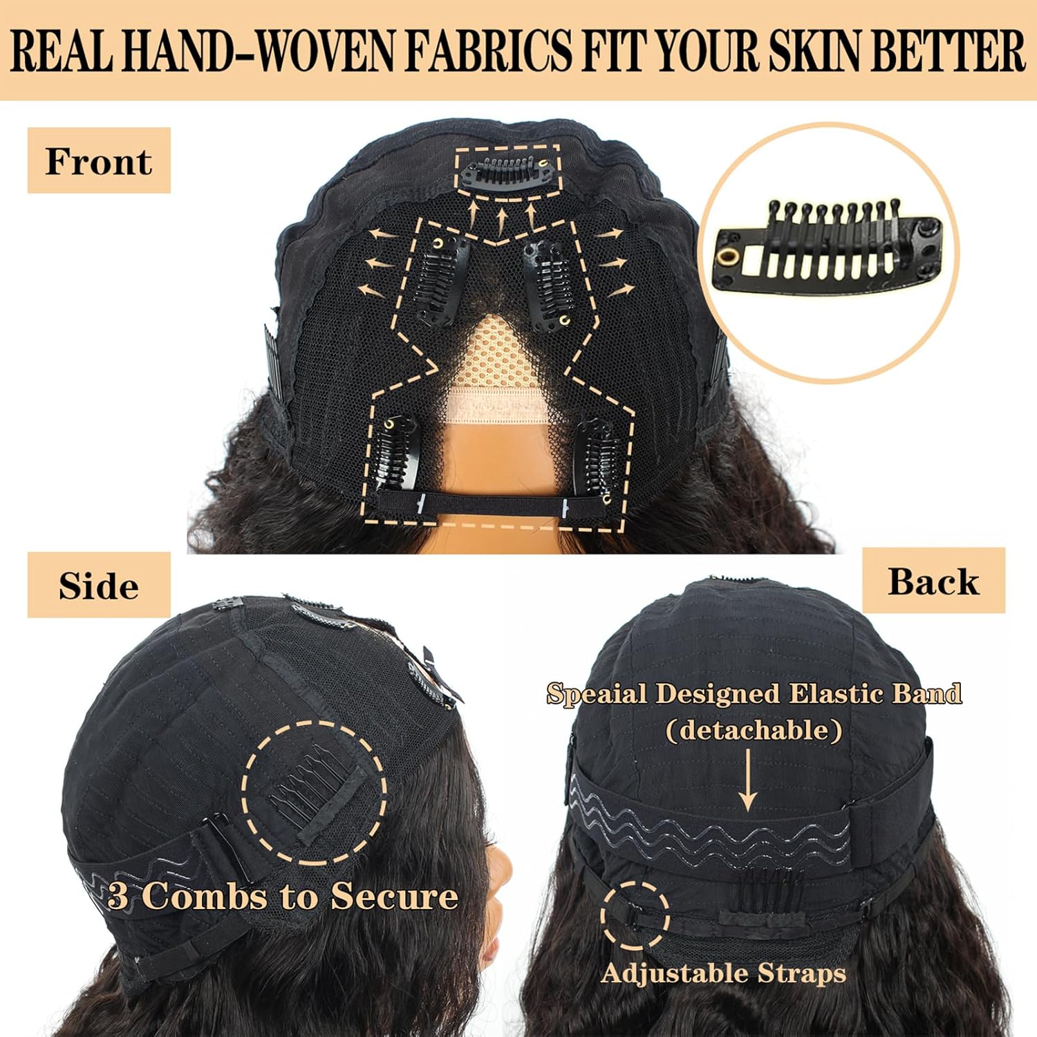 V Part Wig Human Hair Body Wave 180% Density Glueless Upgrade U Part Wig with Drawstring Natural Black No Leave Out No Sew In V Shape Clip In Half Wig for Women Beginner Friendly #DealsForYouDays