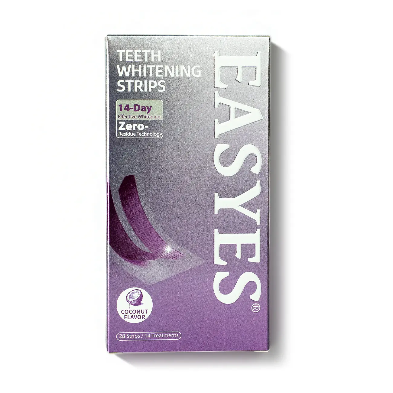 【Easyes】 Purple Teeth Whitening Strips 14 Whitening Sessions -Nano-Hydroxyapatite Safe for Enamel - Non Sensitive Teeth Whitening -Non-Slip, Dry Strip Technology