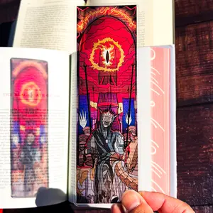 Saurons Army, Stained Glass Bookmarks, Balrog, Doors of Durin,Treebeard, Arwen Aragorn, Shire (Transparent Bookmark, Fantasy Book Reader Gift)