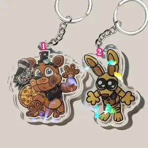 Freddy/Spring Bonnie Shattered Holographic Acrylic Keychain - Double Sided (Fnaf)