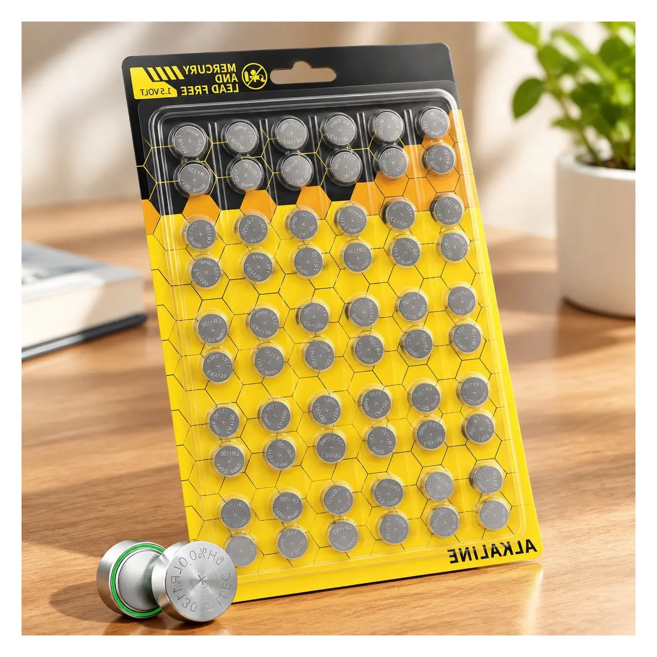 60 Pack LR1130 AG10 189 389 LR54 V10GA Long Lasting Button Batteries, Premium Alkaline 1.5V Coin CellGift