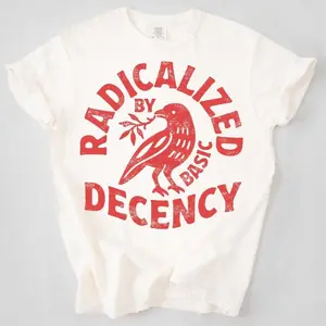 Vintage Radicalized By Basic Decency Unisex T-shirt, Political Protest T-shirt, Feminist Activist Gift, Liberal Clothing, Social Justice Gift