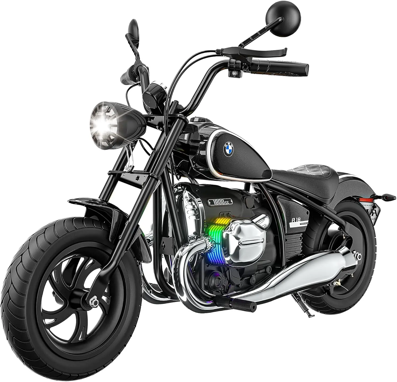 Licensed BMW 24V Electric Motorcycle for Kids 5+, Kids Electric Dirt Bike W/Peak 300W Brushless Motor, Max 143lbs, Up to 12 Miles & 13MPH, Realistic Horn, RGB Lights, Music, Training Wheels #DealsForYouDays
