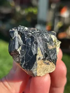 San Diego Black Tourmaline in Quartz Matrix With Epidote 5A