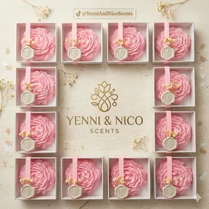 PACK Peony Luxury Candle in Decorative Box – Perfect for Weddings & Quinceañeras