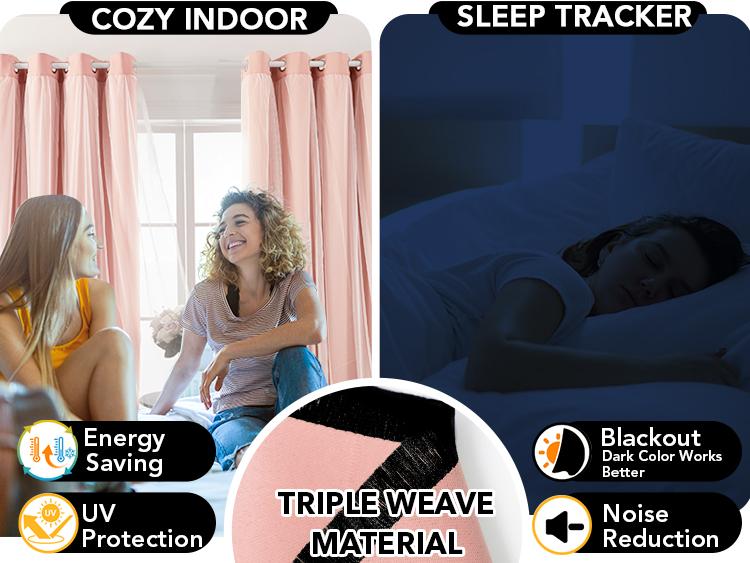 Deconovo Sheer Overlay Blackout Curtains（2 Panels, Double Layer）for Bedroom, Grommet Thermal Insulated Curtains with 2 Tie Backs living curtains