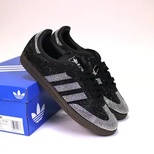 Adidas Samba OG Rhinestone Black Silver Women's Sneaker - Authentic Brand New Shoes IH9052