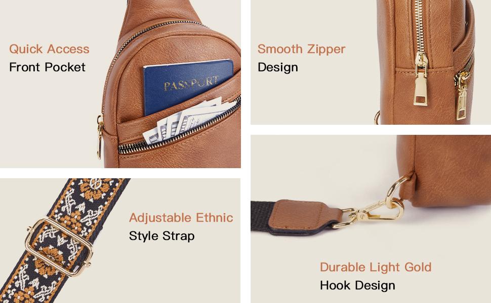 Telena Sling Bag for Women Crossbody Bags for Women Fashion Chest Bag with Adjustable Strap small chest bag purses for women Gift Purse