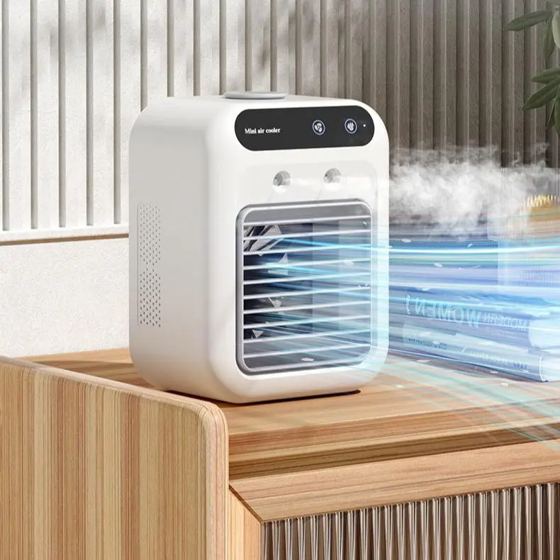 Portable Air Conditioner Air Cooler Fan with USB Power Ivory White 25W Cooling Atomization Technology for Room Office & Cars