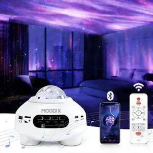 Galaxy Aurora Projector Light | LED Star Nebula Night Light with 33 Effects, Bluetooth Speaker & White Noise for Bedroom & Party Atmosphere