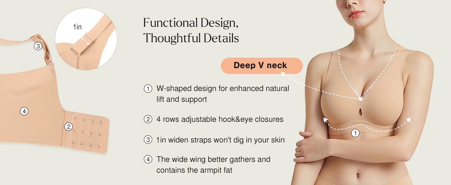 PL POPILUSH Seamless Wireless Jelly Contour Bra - Lightly Lined with Mesh Detail for Comfort & Support White Women's Everyday Wear Womenswear