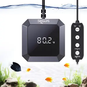 Aquarium Thermometer Submersible Digital Fish Tank Thermometers with USB for GlassTank Aquariums Temperature Gauge ±1℉ Accurate Suitable for Fish Turtle, Saltwater or Freshwater 6.56ft Power Cord fish tank accessories