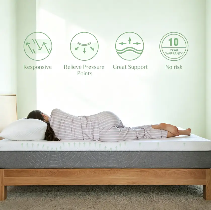 Gel Memory Foam Mattress&Fiberglass-Free - Medium Plush Feel with Motion Isolating, Bliss, King/Queen/Full/Twin, Egg Crate Design, 10/12 Inch ,Easy Maintenance Cooling Technology, queen size mattress,Back To School
