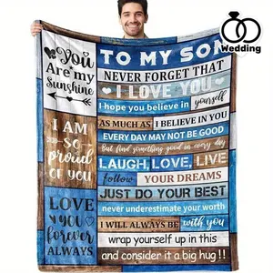 Flannel Soft Blankets for Son Gifts from Mom and Dad Perfect for Birthday Wedding Graduation Ideas for Adult Sons You Are My Sunshine Love You Forever