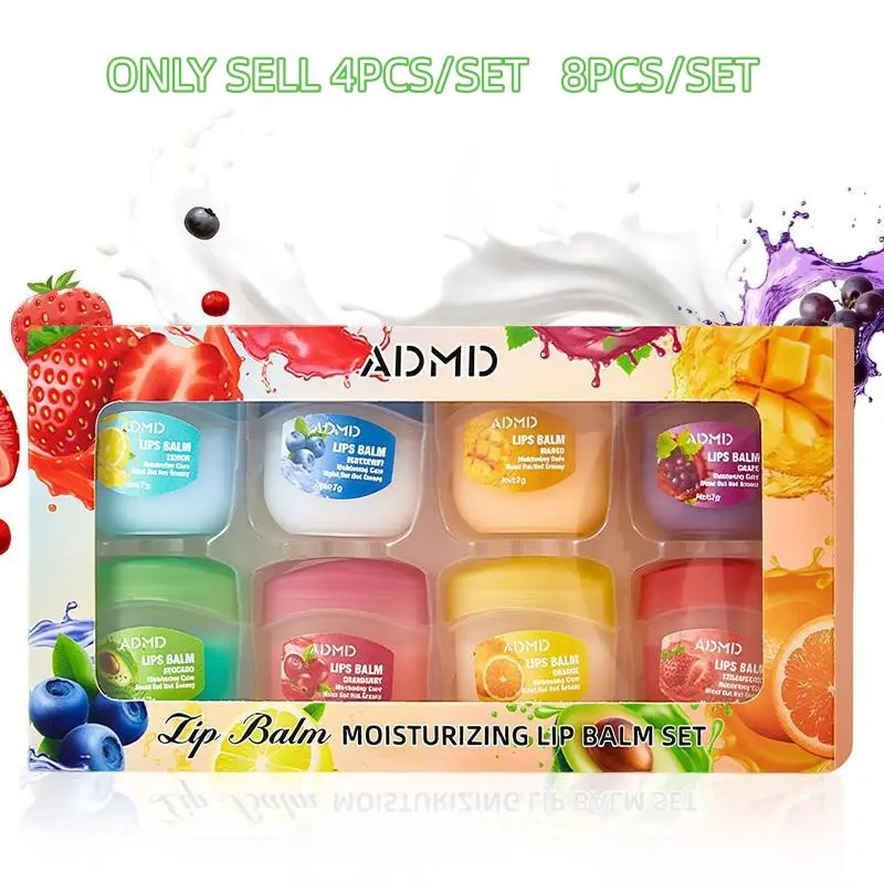 Fruity Lip Balm Variety Pack, Beeswax Night Lip Balms, Lip Treatment Balm, Lip Product, Colorless, Moisturizing & Nourishing Daily Lip Care Set, Portable, Compact & Convenient, Perfect for Party, Graduation & Wedding Gifts