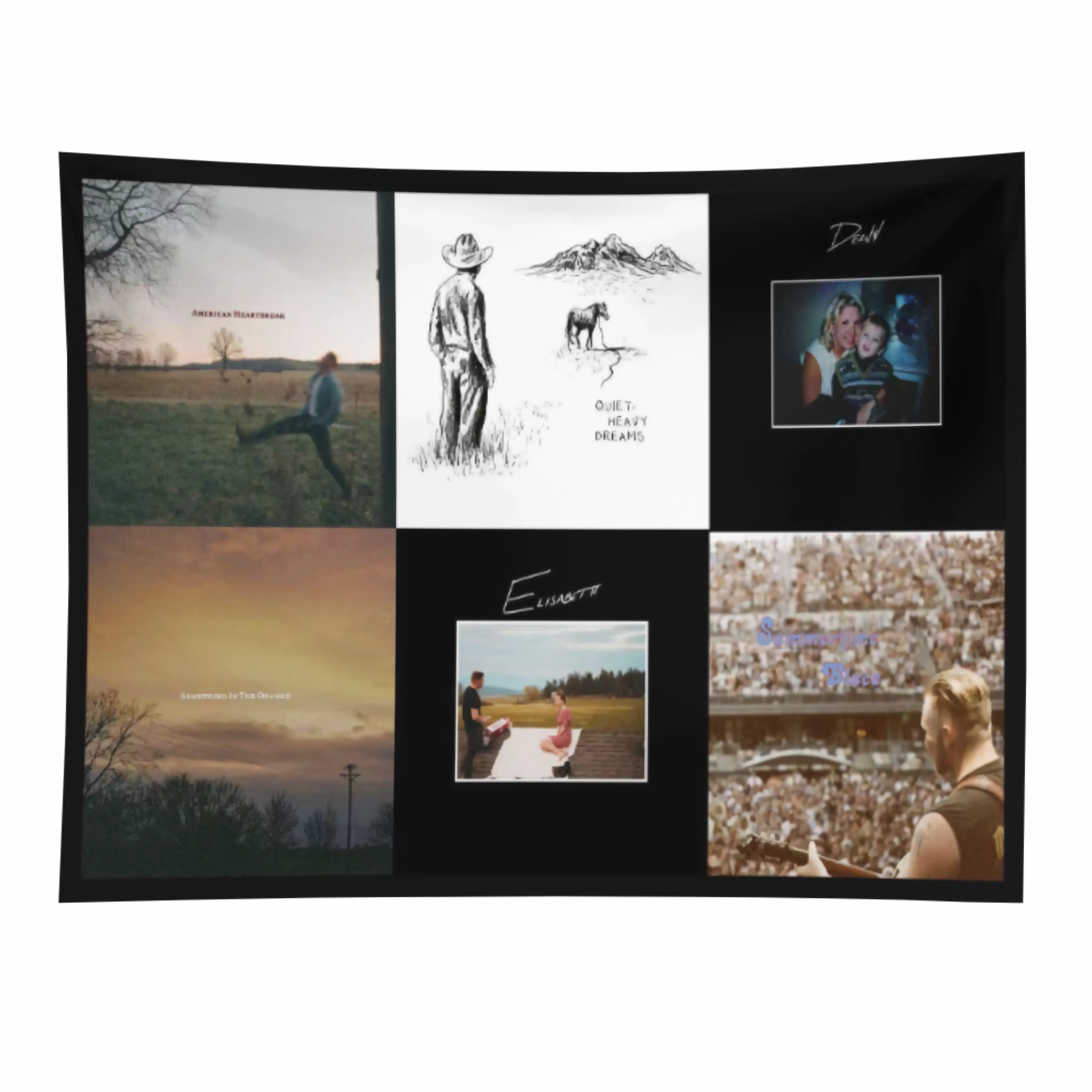 3x5 Feet American Music   Decor  For House - Country Singer Tapestry Vintageroomdecor Starry Sky Pattern
