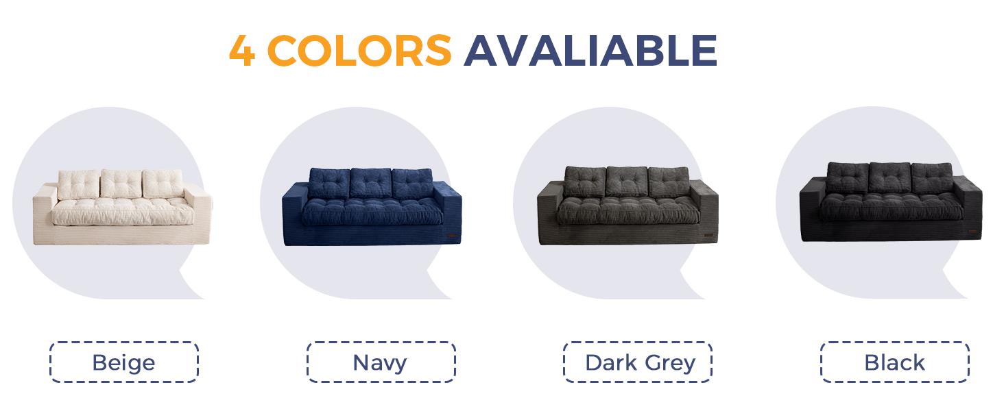 MAXYOYO 3 Seater Couch for Living Room, Boneless Couch with Tufted Cushion & Backrest, Upholstered Floor Sofa with Armrests, Sofa in A Box, No Assembly Required MAXYOYO 3 Seater Couch for Living Room, Boneless Couch with Tufted Cushion & Backrest, Upholstered Floor Sofa with Armrests, Sofa in A Box, No Assembly Required