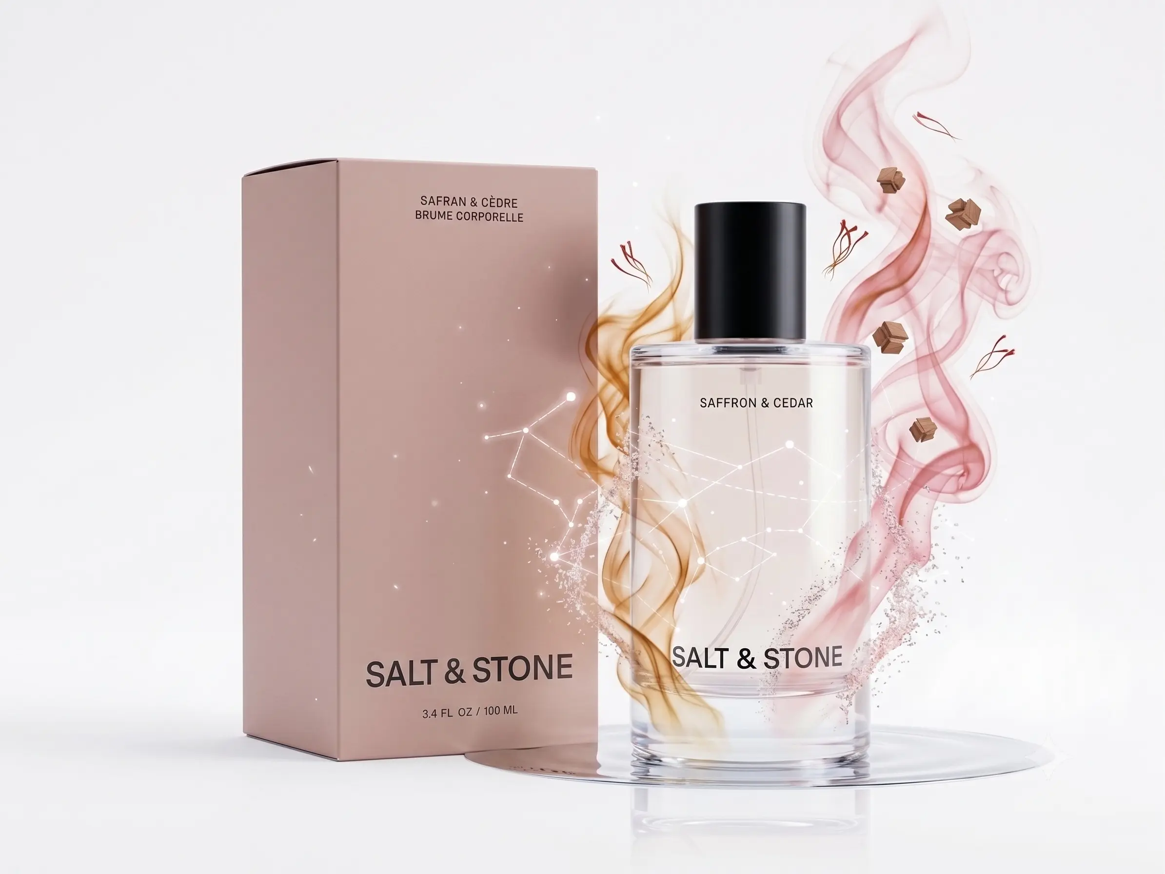 Saffron & Cedar Perfume 100ml - Long Lasting Unisex Eau de Parfum, Luxury Fragrance for Men Women, Perfect Gift for Him Her 3.4oz