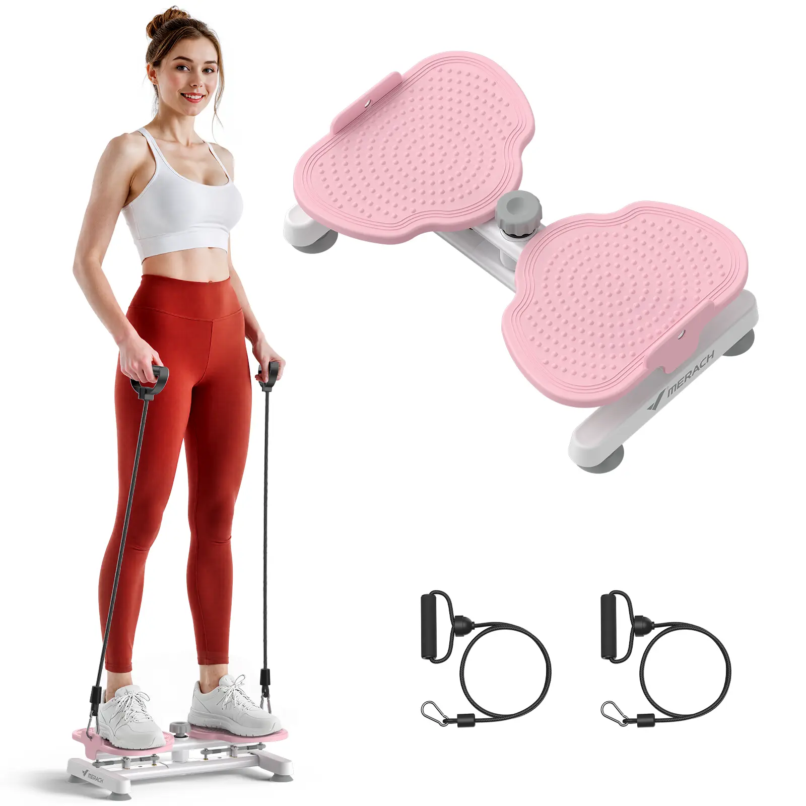 Waist Twist Machine Toned Abs Waist Twister Double Non-Slip No Noise Exercise Equipment Abdominal Roller Workout Perfect for Home Fitness