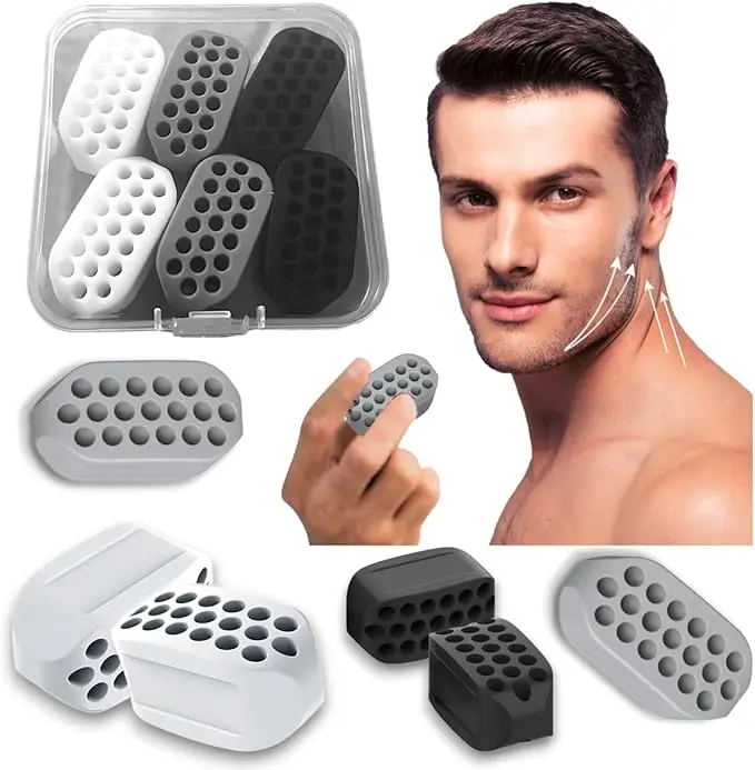 6PCS Jaw Exerciser for Men & Women • 3 Resistance Levels Jawline Trainer • Face & Neck Shaper for Beginners, Intermediate & Advanced • Jaw Strengthener Tool for Defined Jawline, Muscle Training & Stress Relief
