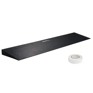 1.2" Rise Cuttable Natural Rubber Threshold Ramp – 35.4" Wide, Non-Slip Solid Design with Double-Sided Tape, for Sweeping Robots, Wheelchairs, Doorways, Driveways, Bathroom Smooth Tiles
