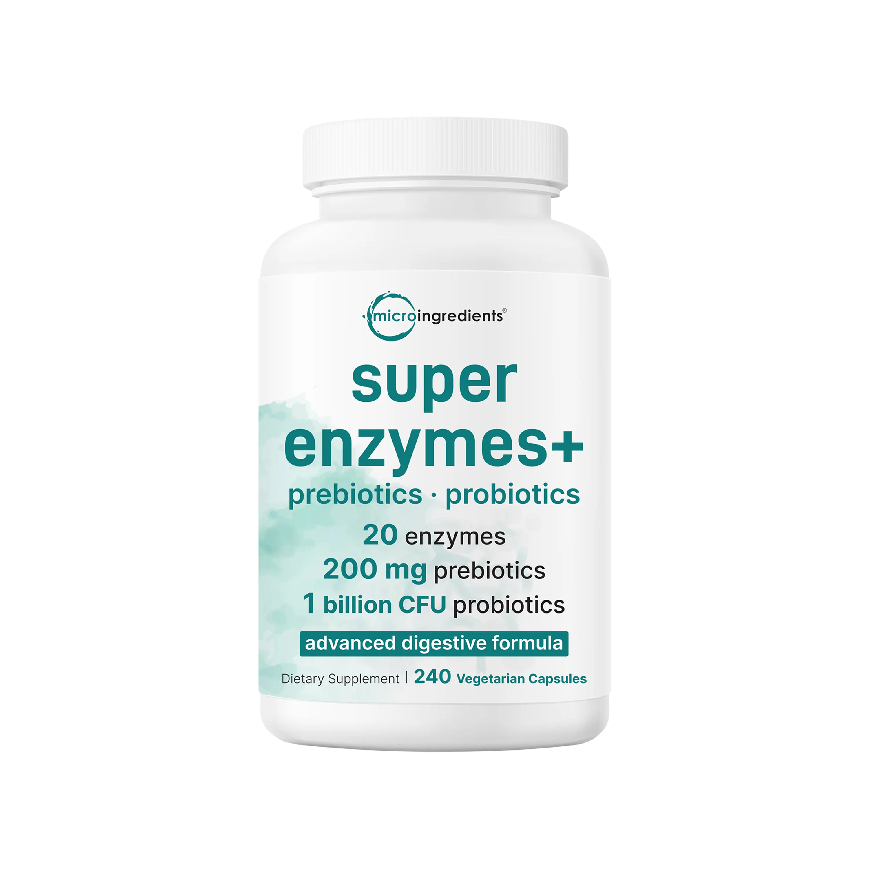 Micro Ingredients Super Enzymes + Prebiotics & 1 Billion CFU Probiotics, 240 Veggie Capsules Micro Ingredients Super Enzymes + Prebiotics & 1 Billion CFU Probiotics, 240 Veggie Capsules