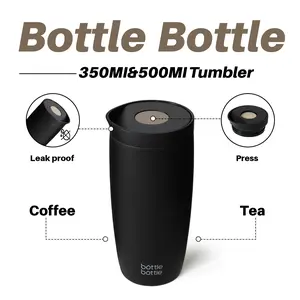 BOTTLE BOTTLE Insulated Coffee Tumbler with Push Button Lid, Leakproof Double-Wall Vacuum Stainless Steel Travel Mug