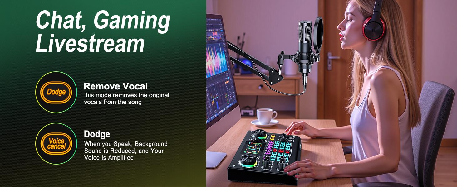 Ideanthro C200PRO-P15 Audio Mixer, Live Sound Card Podcast Bundle with XLR Microphone Connector, Professional Chipset, ouch Voice Change for Podcast,Recording,Vocal,Game Voice#TikTokShopBlackFriday